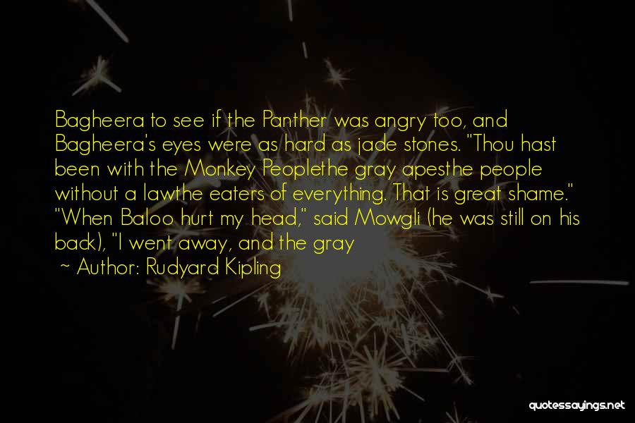 Rudyard Kipling Quotes: Bagheera To See If The Panther Was Angry Too, And Bagheera's Eyes Were As Hard As Jade Stones. Thou Hast