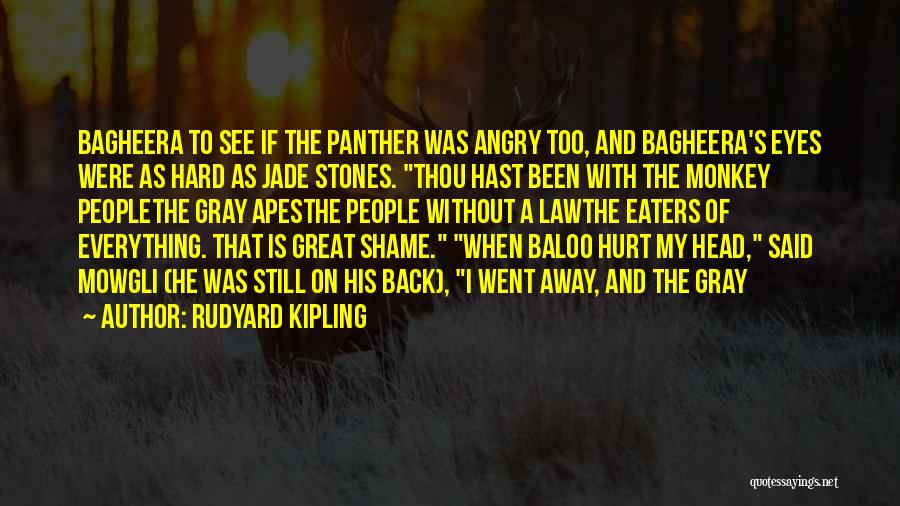 Rudyard Kipling Quotes: Bagheera To See If The Panther Was Angry Too, And Bagheera's Eyes Were As Hard As Jade Stones. Thou Hast