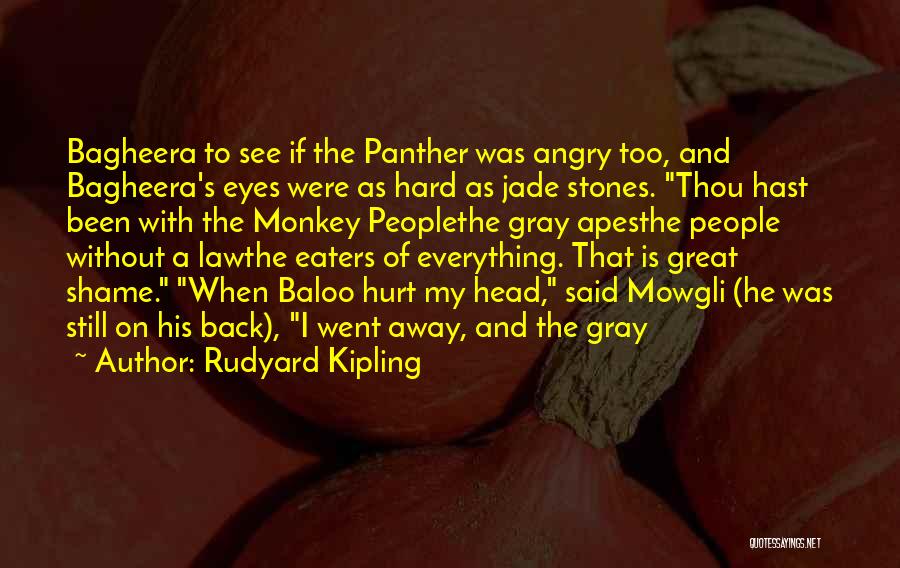 Rudyard Kipling Quotes: Bagheera To See If The Panther Was Angry Too, And Bagheera's Eyes Were As Hard As Jade Stones. Thou Hast