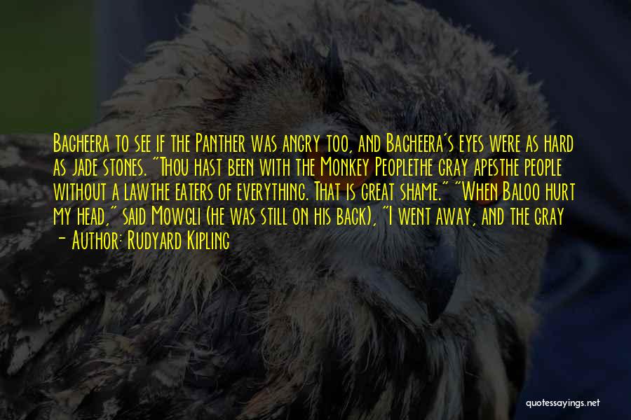 Rudyard Kipling Quotes: Bagheera To See If The Panther Was Angry Too, And Bagheera's Eyes Were As Hard As Jade Stones. Thou Hast
