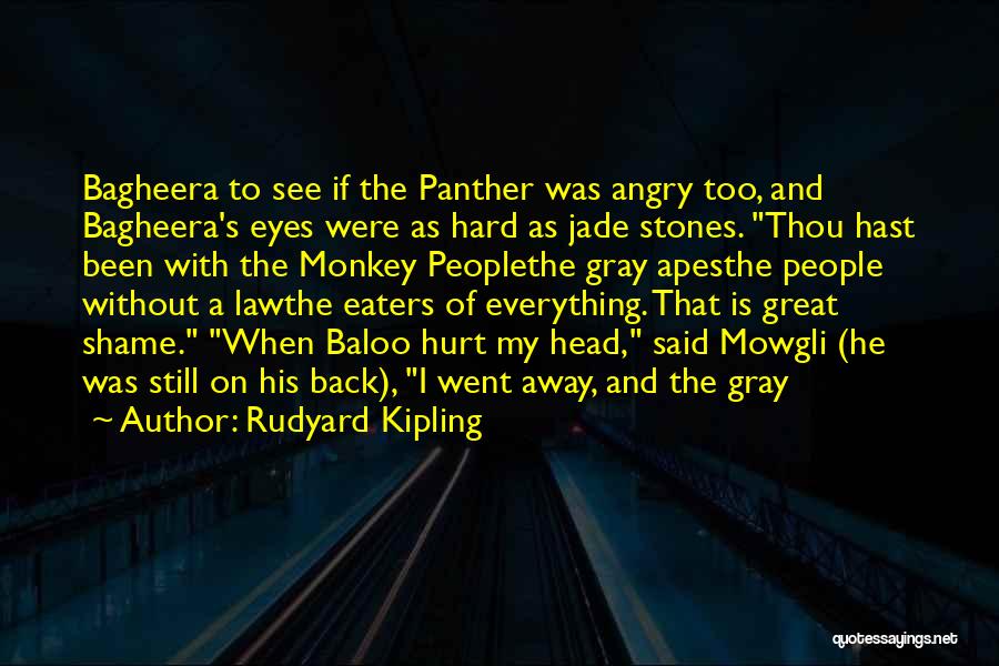 Rudyard Kipling Quotes: Bagheera To See If The Panther Was Angry Too, And Bagheera's Eyes Were As Hard As Jade Stones. Thou Hast