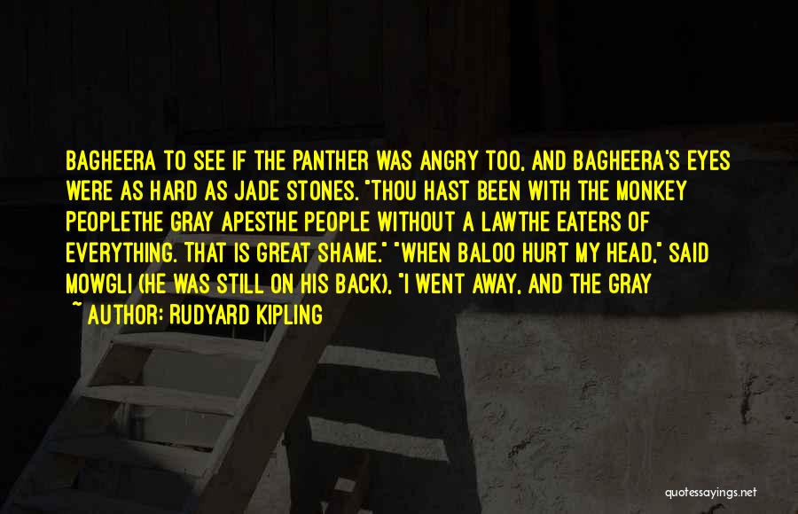 Rudyard Kipling Quotes: Bagheera To See If The Panther Was Angry Too, And Bagheera's Eyes Were As Hard As Jade Stones. Thou Hast