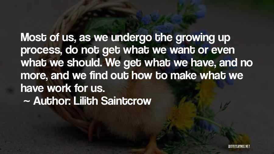Lilith Saintcrow Quotes: Most Of Us, As We Undergo The Growing Up Process, Do Not Get What We Want Or Even What We