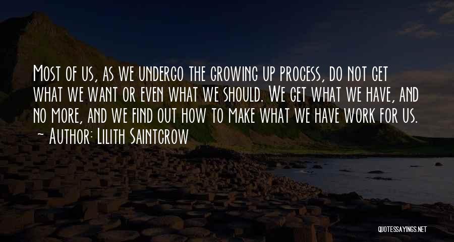 Lilith Saintcrow Quotes: Most Of Us, As We Undergo The Growing Up Process, Do Not Get What We Want Or Even What We