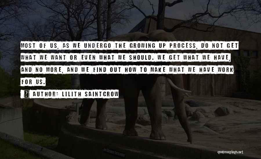 Lilith Saintcrow Quotes: Most Of Us, As We Undergo The Growing Up Process, Do Not Get What We Want Or Even What We