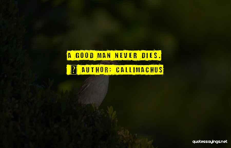 Callimachus Quotes: A Good Man Never Dies.