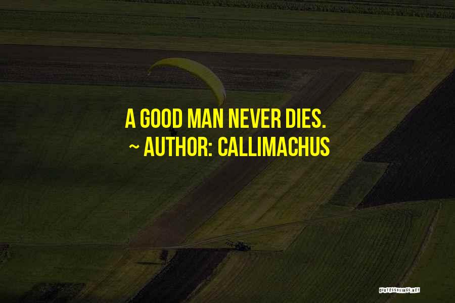 Callimachus Quotes: A Good Man Never Dies.