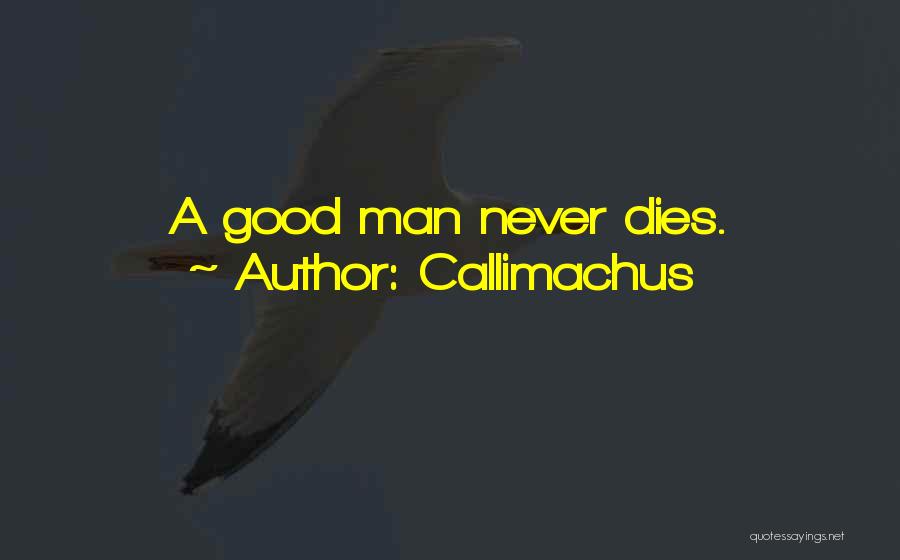Callimachus Quotes: A Good Man Never Dies.