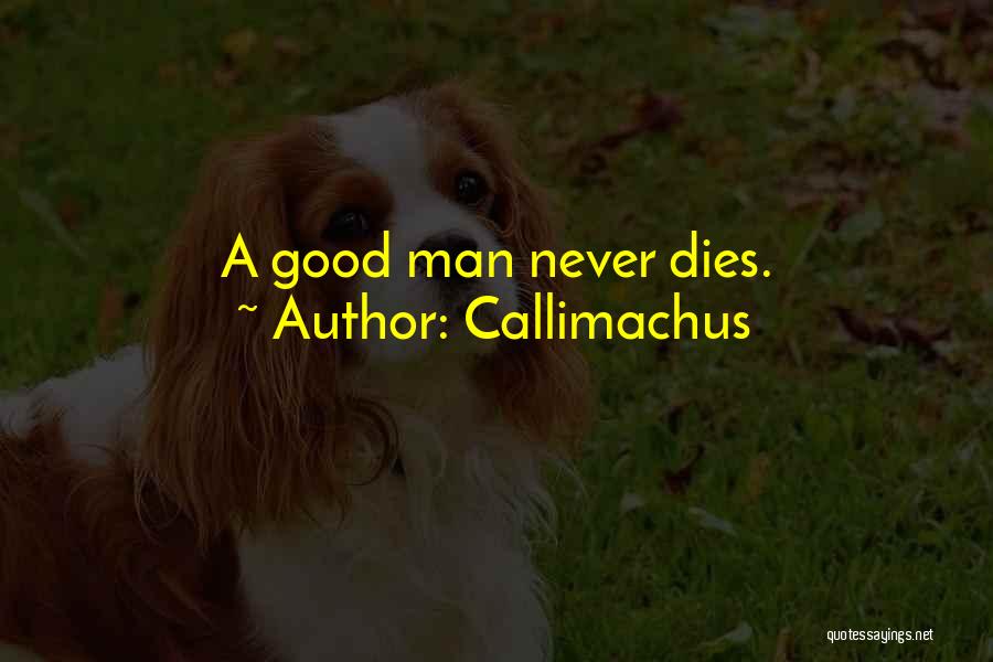 Callimachus Quotes: A Good Man Never Dies.