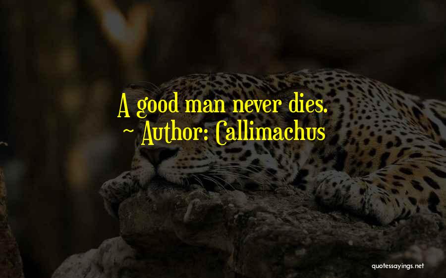Callimachus Quotes: A Good Man Never Dies.