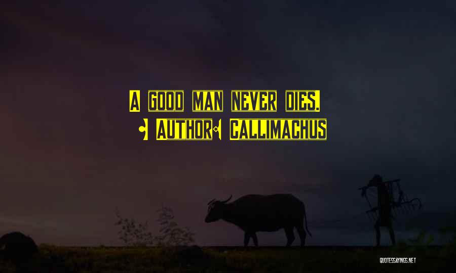 Callimachus Quotes: A Good Man Never Dies.