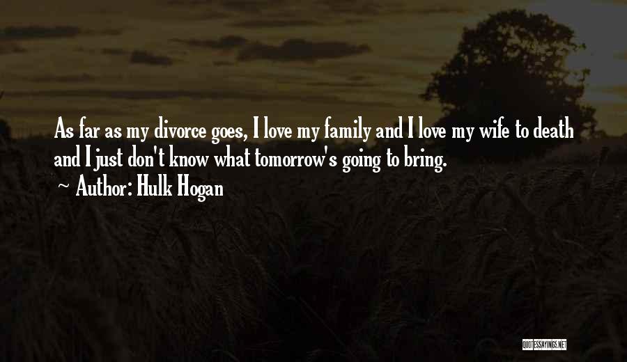 Hulk Hogan Quotes: As Far As My Divorce Goes, I Love My Family And I Love My Wife To Death And I Just