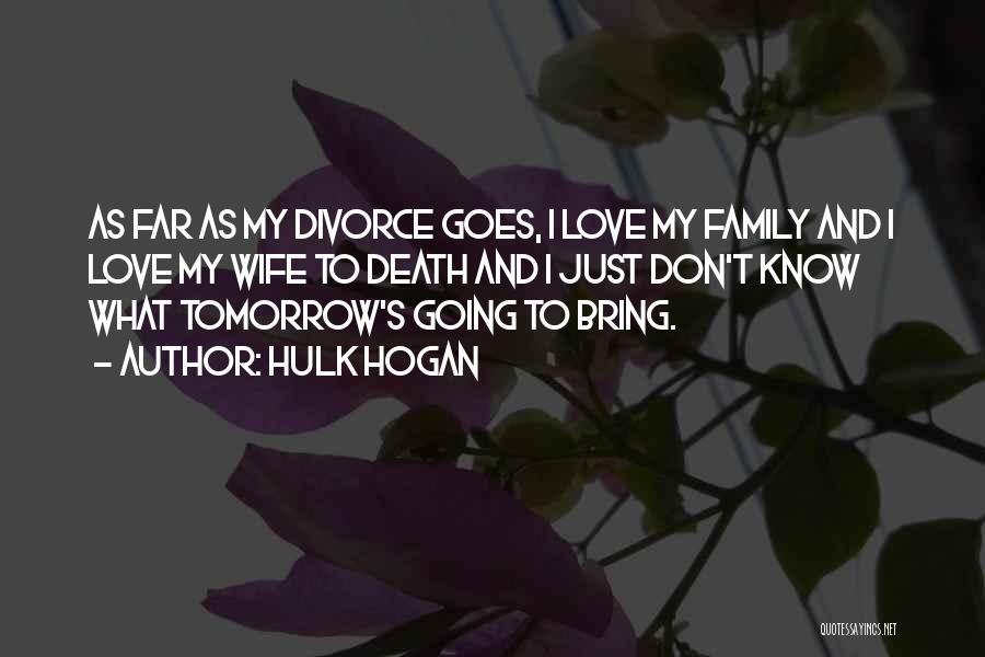 Hulk Hogan Quotes: As Far As My Divorce Goes, I Love My Family And I Love My Wife To Death And I Just