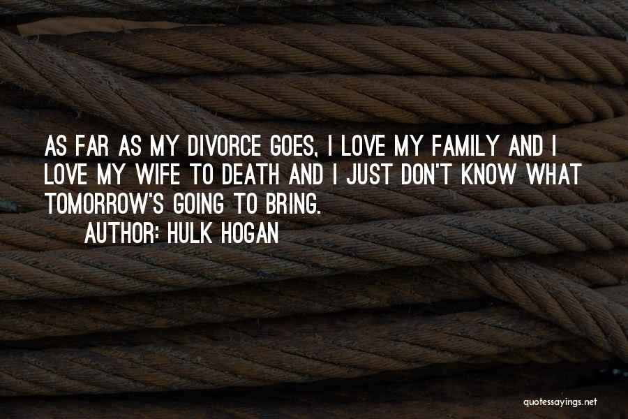 Hulk Hogan Quotes: As Far As My Divorce Goes, I Love My Family And I Love My Wife To Death And I Just