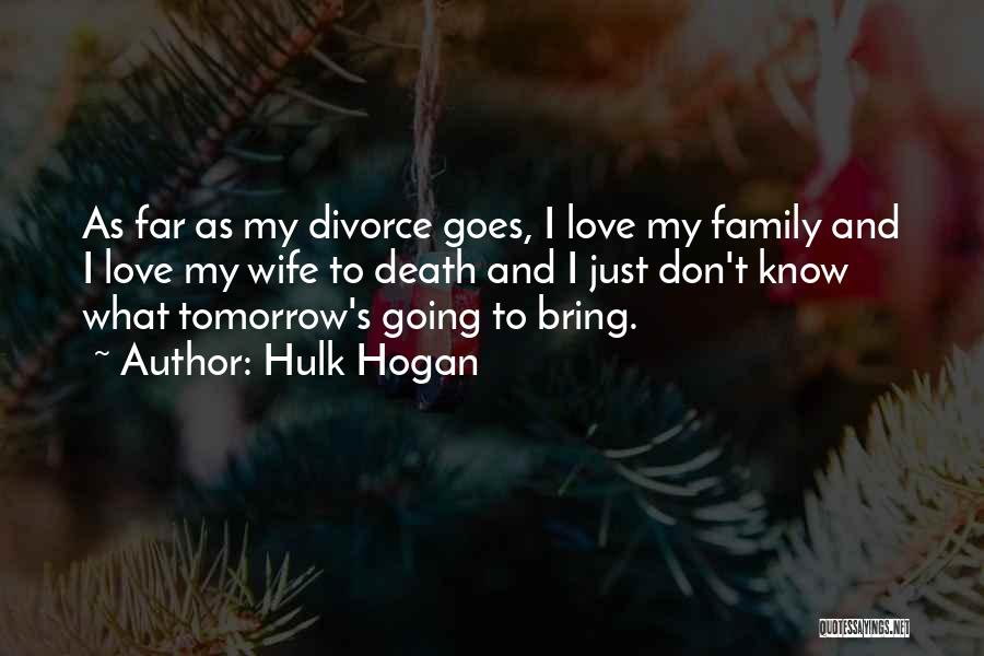 Hulk Hogan Quotes: As Far As My Divorce Goes, I Love My Family And I Love My Wife To Death And I Just