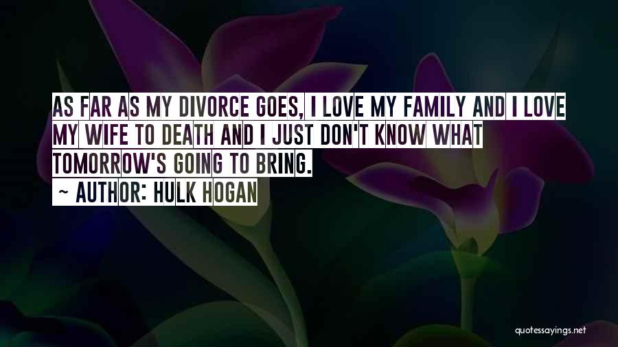 Hulk Hogan Quotes: As Far As My Divorce Goes, I Love My Family And I Love My Wife To Death And I Just