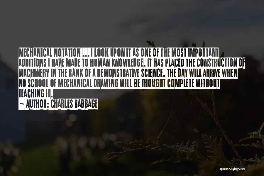 Charles Babbage Quotes: Mechanical Notation ... I Look Upon It As One Of The Most Important Additions I Have Made To Human Knowledge.