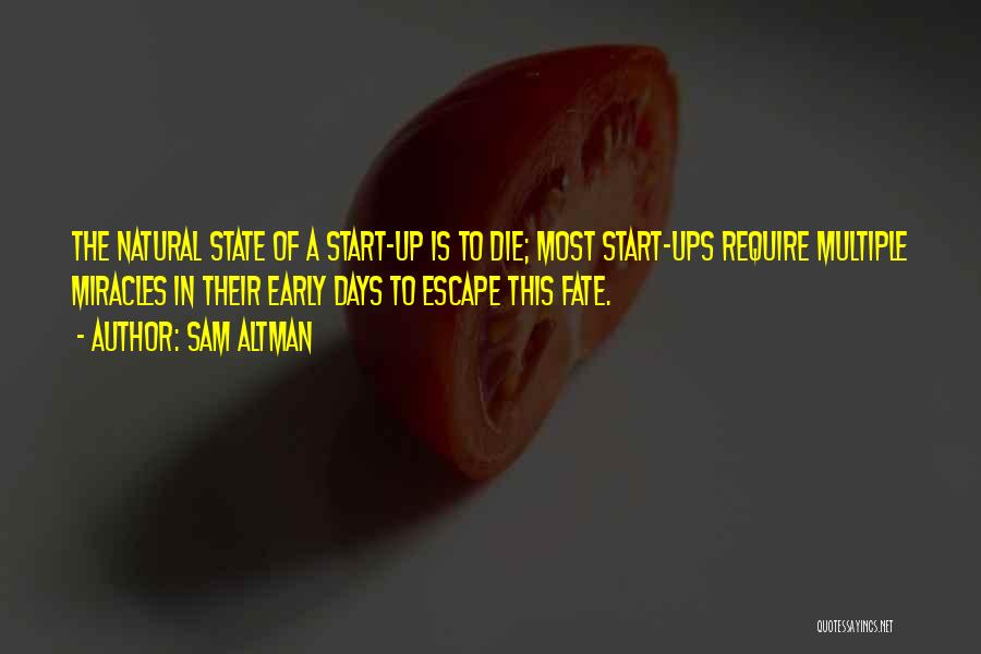 Sam Altman Quotes: The Natural State Of A Start-up Is To Die; Most Start-ups Require Multiple Miracles In Their Early Days To Escape