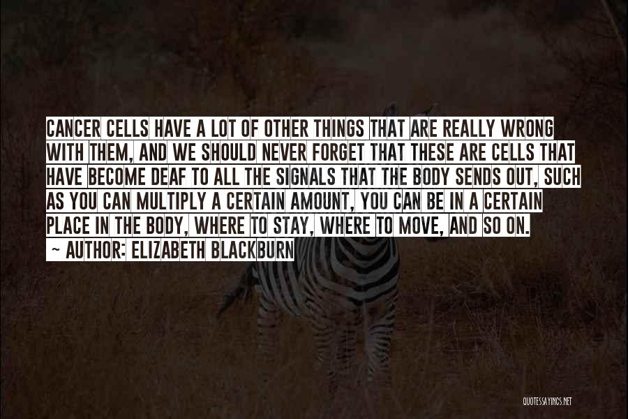 Elizabeth Blackburn Quotes: Cancer Cells Have A Lot Of Other Things That Are Really Wrong With Them, And We Should Never Forget That