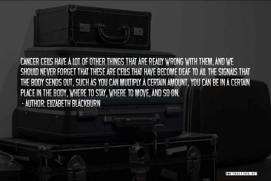Elizabeth Blackburn Quotes: Cancer Cells Have A Lot Of Other Things That Are Really Wrong With Them, And We Should Never Forget That