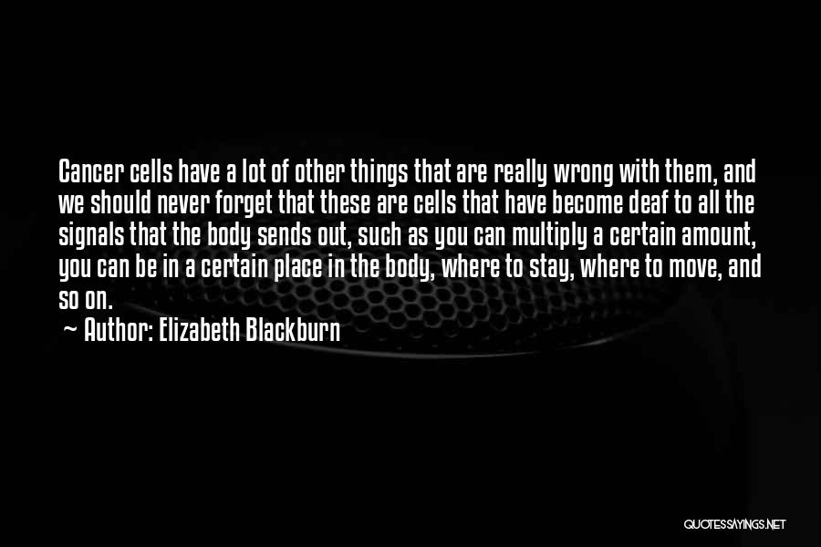 Elizabeth Blackburn Quotes: Cancer Cells Have A Lot Of Other Things That Are Really Wrong With Them, And We Should Never Forget That