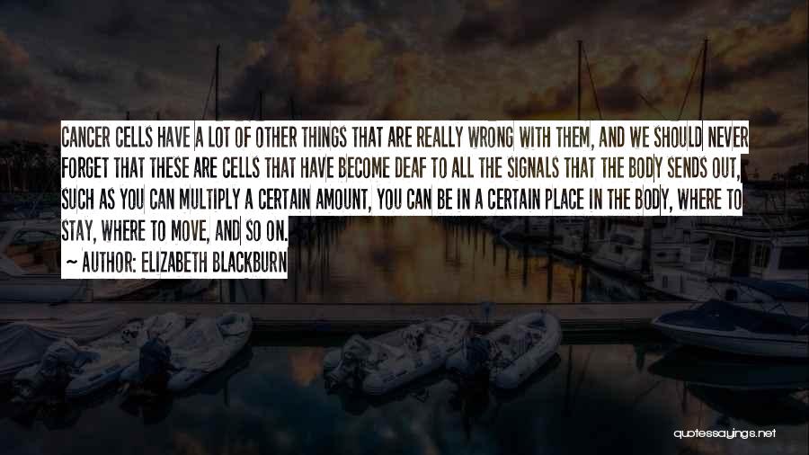 Elizabeth Blackburn Quotes: Cancer Cells Have A Lot Of Other Things That Are Really Wrong With Them, And We Should Never Forget That