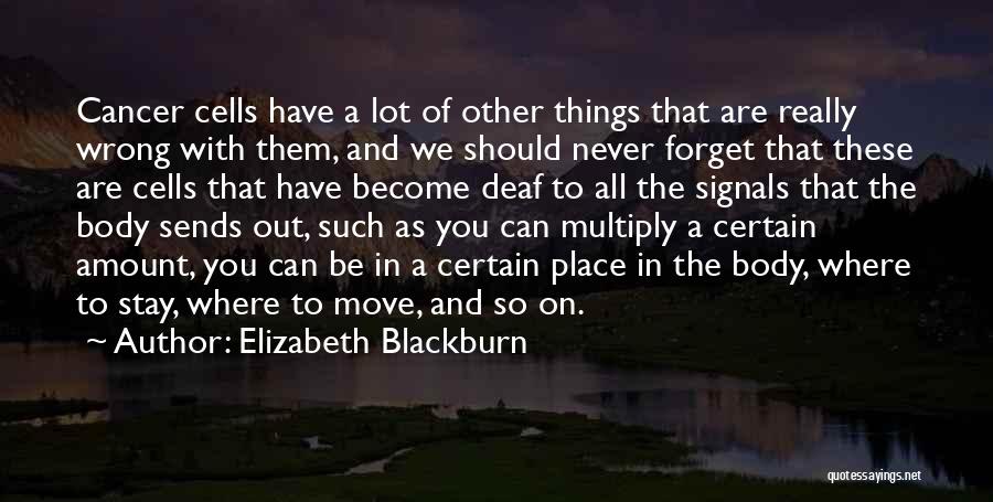 Elizabeth Blackburn Quotes: Cancer Cells Have A Lot Of Other Things That Are Really Wrong With Them, And We Should Never Forget That