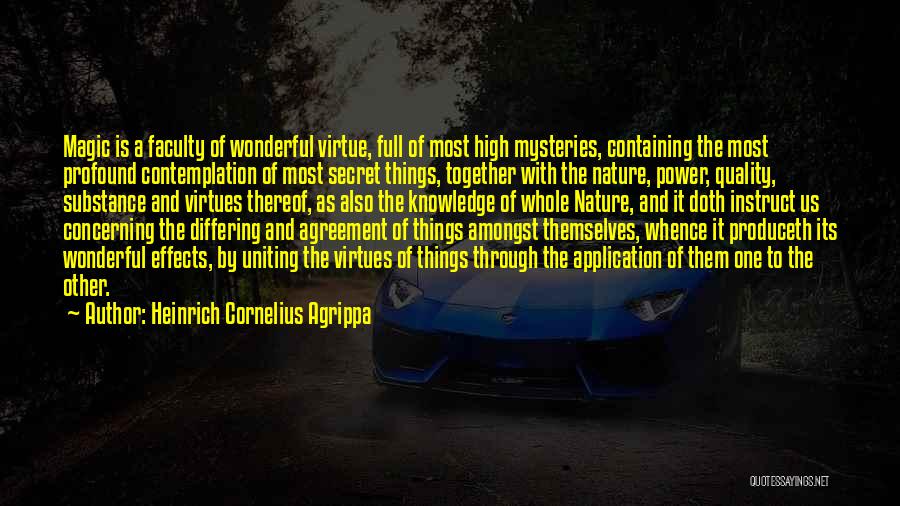 Heinrich Cornelius Agrippa Quotes: Magic Is A Faculty Of Wonderful Virtue, Full Of Most High Mysteries, Containing The Most Profound Contemplation Of Most Secret