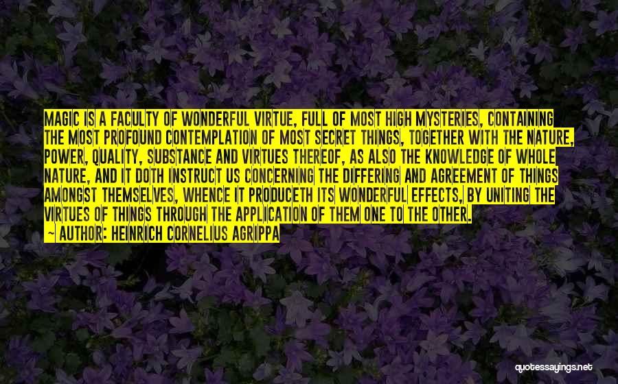 Heinrich Cornelius Agrippa Quotes: Magic Is A Faculty Of Wonderful Virtue, Full Of Most High Mysteries, Containing The Most Profound Contemplation Of Most Secret