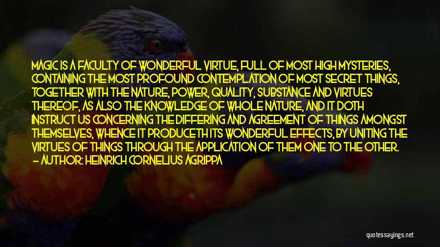 Heinrich Cornelius Agrippa Quotes: Magic Is A Faculty Of Wonderful Virtue, Full Of Most High Mysteries, Containing The Most Profound Contemplation Of Most Secret