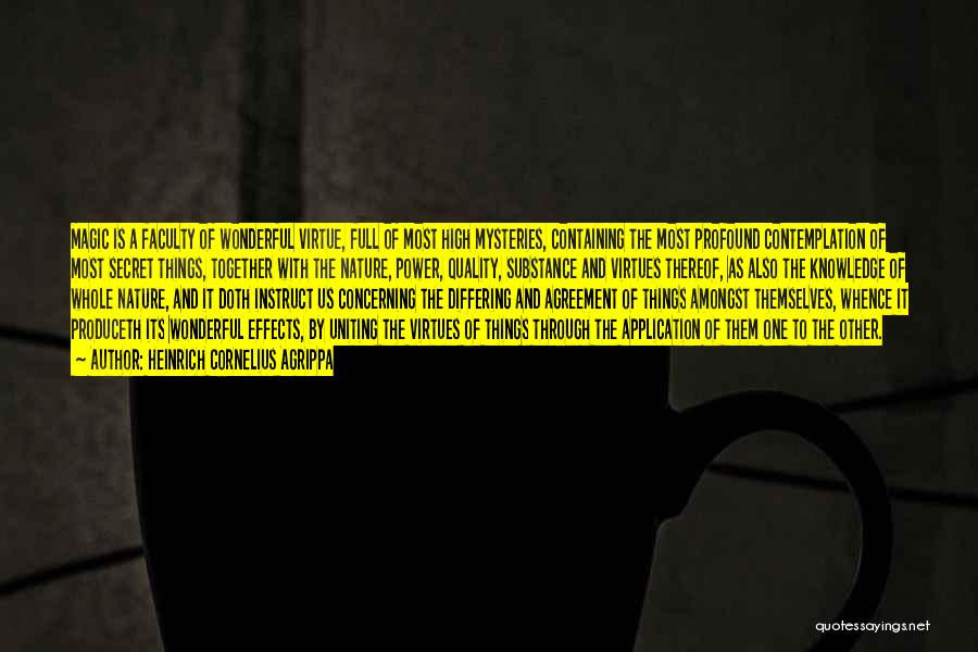 Heinrich Cornelius Agrippa Quotes: Magic Is A Faculty Of Wonderful Virtue, Full Of Most High Mysteries, Containing The Most Profound Contemplation Of Most Secret