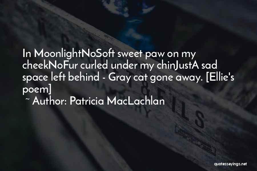 Patricia MacLachlan Quotes: In Moonlightnosoft Sweet Paw On My Cheeknofur Curled Under My Chinjusta Sad Space Left Behind - Gray Cat Gone Away.