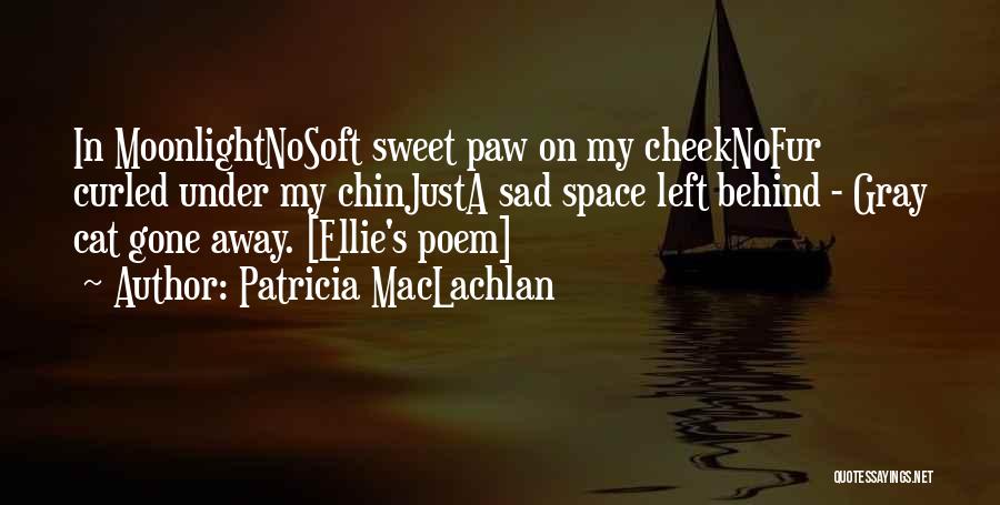 Patricia MacLachlan Quotes: In Moonlightnosoft Sweet Paw On My Cheeknofur Curled Under My Chinjusta Sad Space Left Behind - Gray Cat Gone Away.