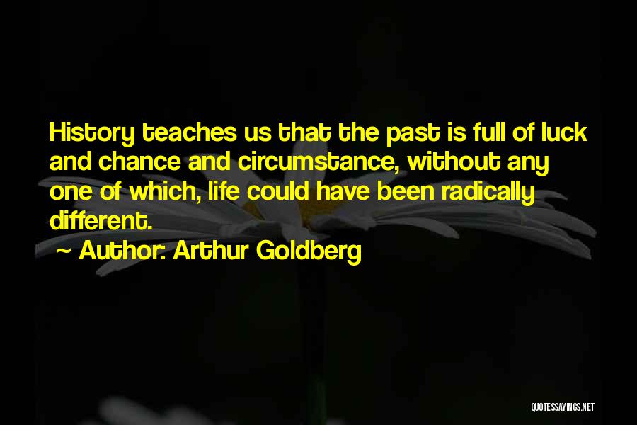 Arthur Goldberg Quotes: History Teaches Us That The Past Is Full Of Luck And Chance And Circumstance, Without Any One Of Which, Life