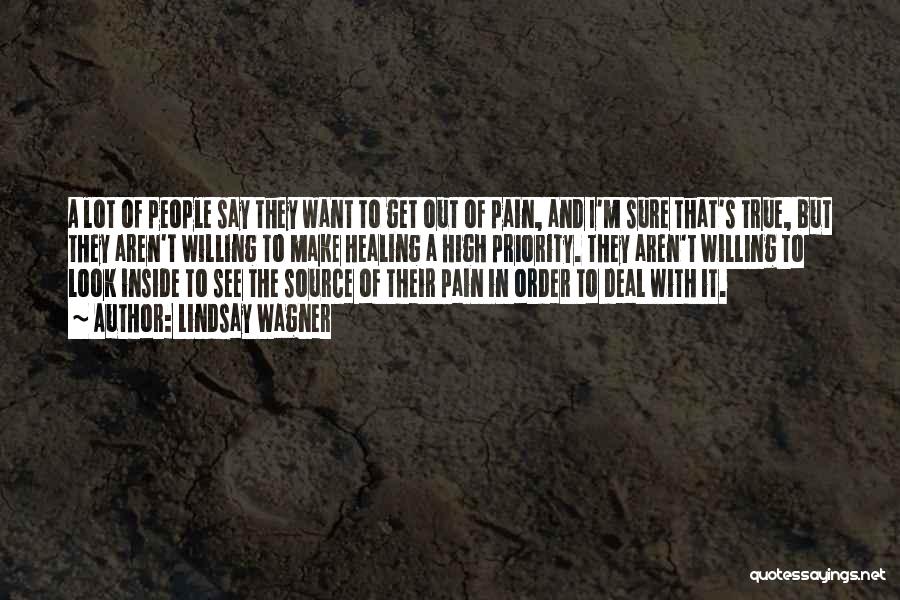 Lindsay Wagner Quotes: A Lot Of People Say They Want To Get Out Of Pain, And I'm Sure That's True, But They Aren't