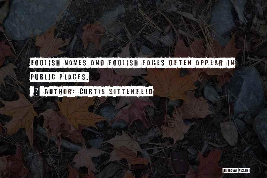 Curtis Sittenfeld Quotes: Foolish Names And Foolish Faces Often Appear In Public Places.