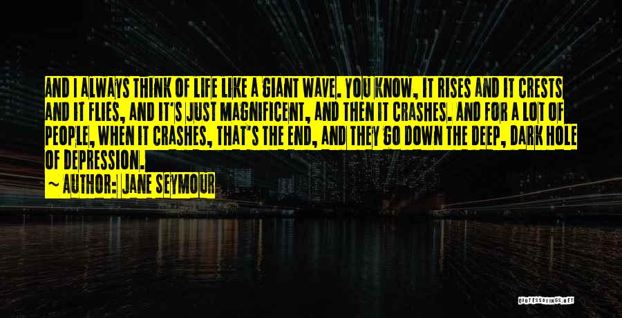 Jane Seymour Quotes: And I Always Think Of Life Like A Giant Wave. You Know, It Rises And It Crests And It Flies,
