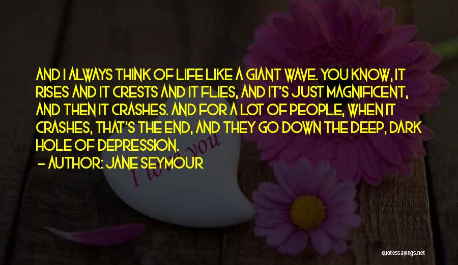 Jane Seymour Quotes: And I Always Think Of Life Like A Giant Wave. You Know, It Rises And It Crests And It Flies,