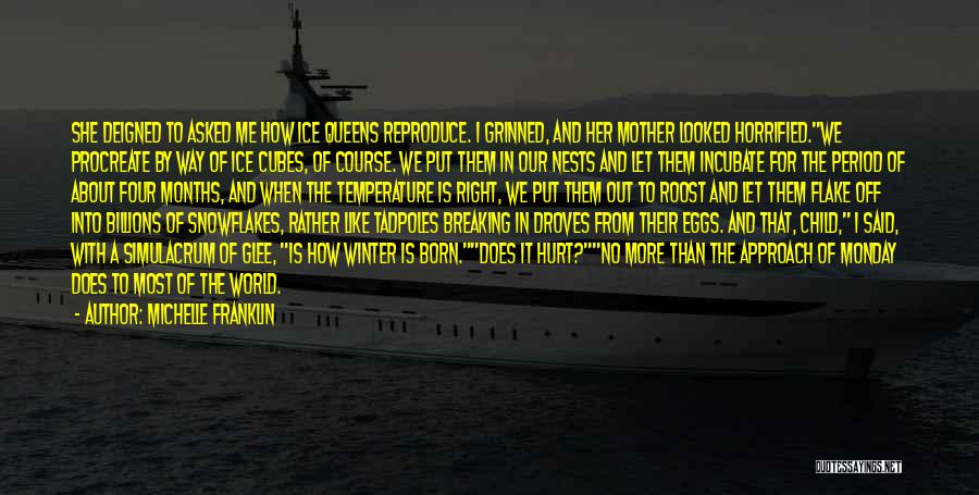 Michelle Franklin Quotes: She Deigned To Asked Me How Ice Queens Reproduce. I Grinned, And Her Mother Looked Horrified.we Procreate By Way Of
