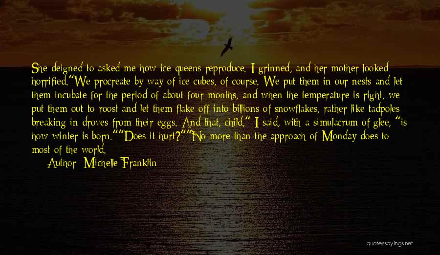 Michelle Franklin Quotes: She Deigned To Asked Me How Ice Queens Reproduce. I Grinned, And Her Mother Looked Horrified.we Procreate By Way Of