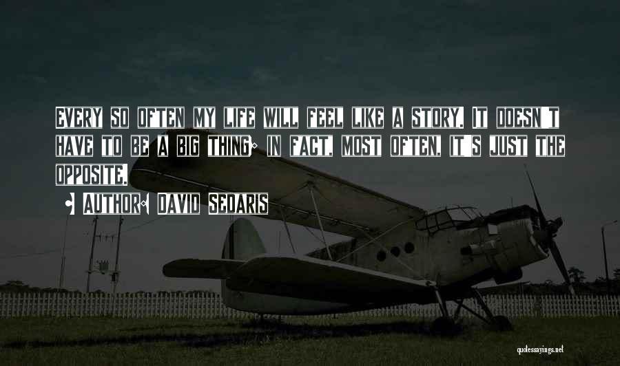 David Sedaris Quotes: Every So Often My Life Will Feel Like A Story. It Doesn't Have To Be A Big Thing; In Fact,