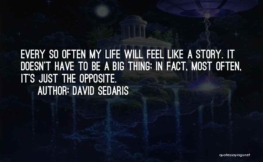 David Sedaris Quotes: Every So Often My Life Will Feel Like A Story. It Doesn't Have To Be A Big Thing; In Fact,