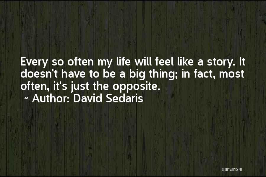 David Sedaris Quotes: Every So Often My Life Will Feel Like A Story. It Doesn't Have To Be A Big Thing; In Fact,