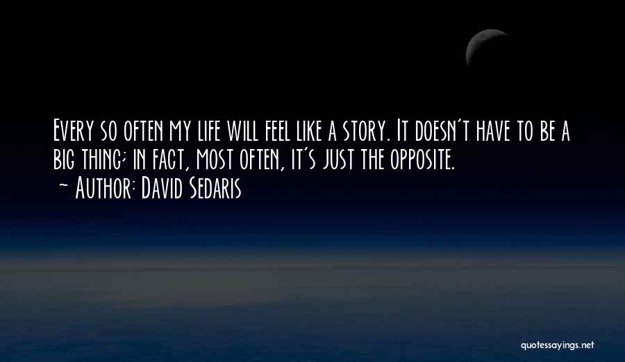 David Sedaris Quotes: Every So Often My Life Will Feel Like A Story. It Doesn't Have To Be A Big Thing; In Fact,