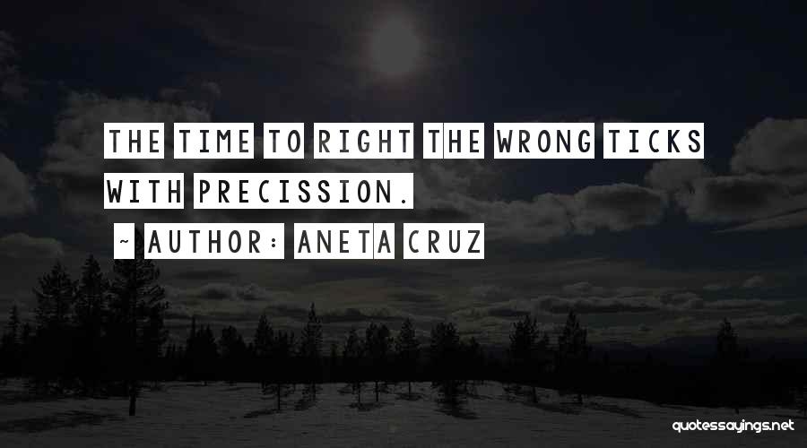 Aneta Cruz Quotes: The Time To Right The Wrong Ticks With Precission.