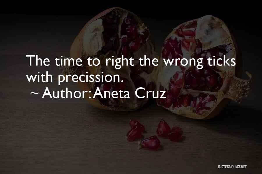 Aneta Cruz Quotes: The Time To Right The Wrong Ticks With Precission.