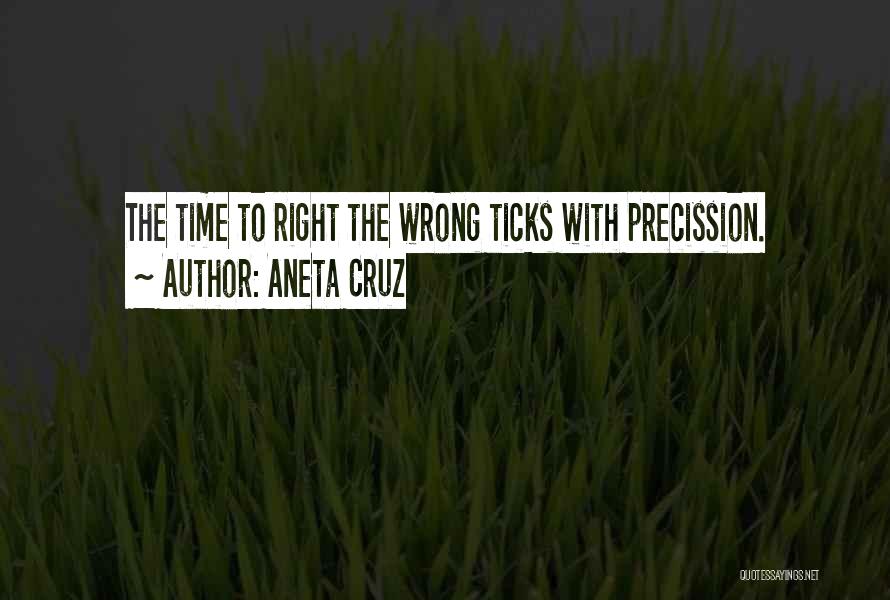 Aneta Cruz Quotes: The Time To Right The Wrong Ticks With Precission.