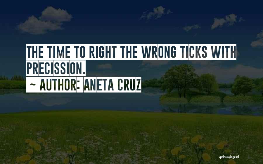 Aneta Cruz Quotes: The Time To Right The Wrong Ticks With Precission.