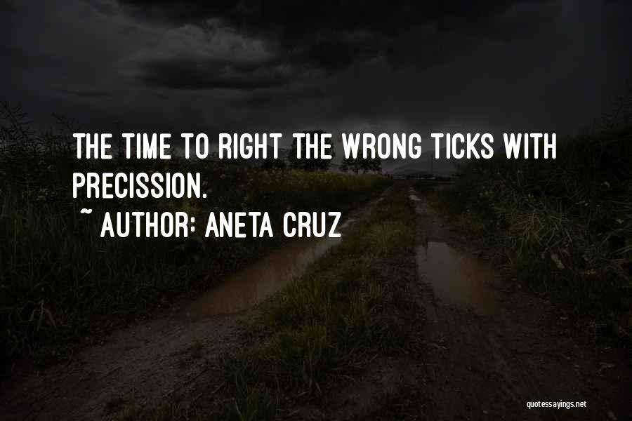 Aneta Cruz Quotes: The Time To Right The Wrong Ticks With Precission.