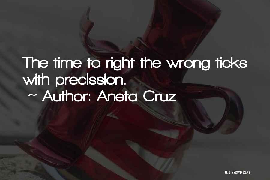 Aneta Cruz Quotes: The Time To Right The Wrong Ticks With Precission.